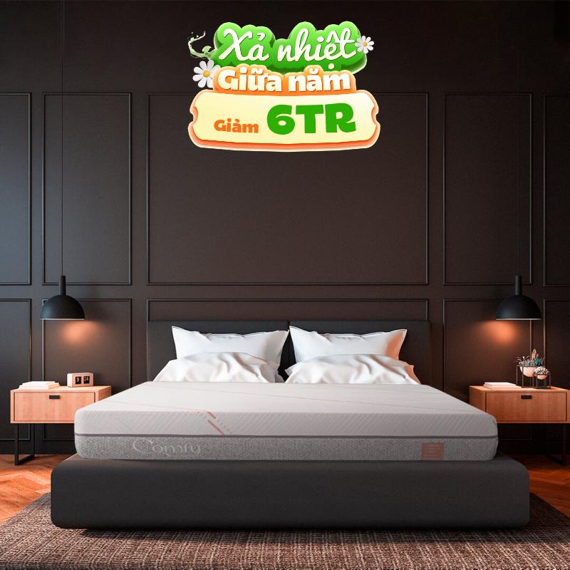 Nệm foam Comfy Lux 1.0 cao cấp kháng khuẩn kép dày 20cm