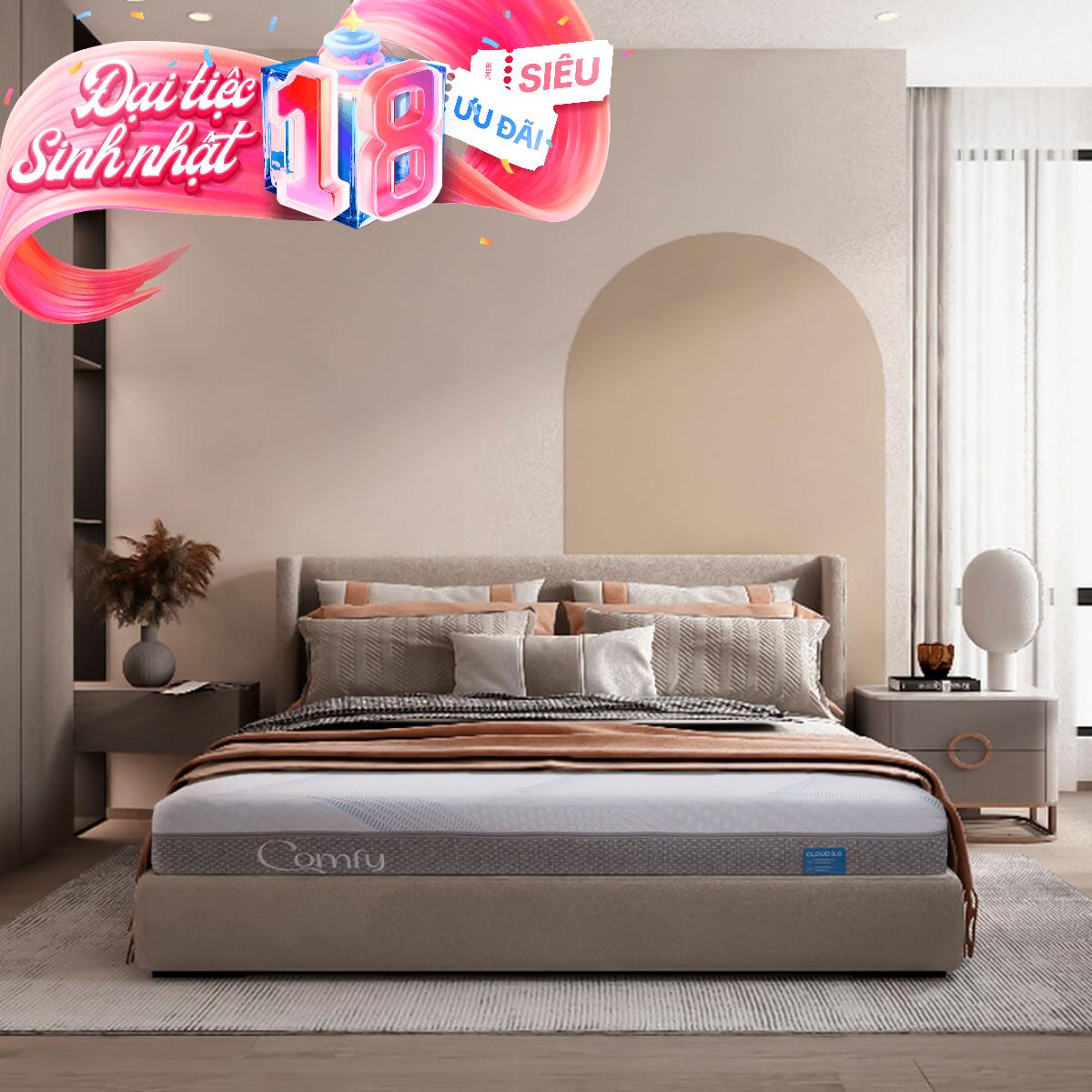 Nệm foam Comfy Cloud 3.0 cân bằng trọng lực dày 18cm