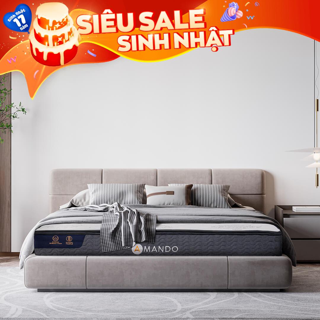 Nệm lò xo Amando Elite Original túi độc lập tiêu chuẩn khách sạn 5 sao dày 23cm (Mua 1 tặng 1 vui lòng LH nhân viên tư vấn)