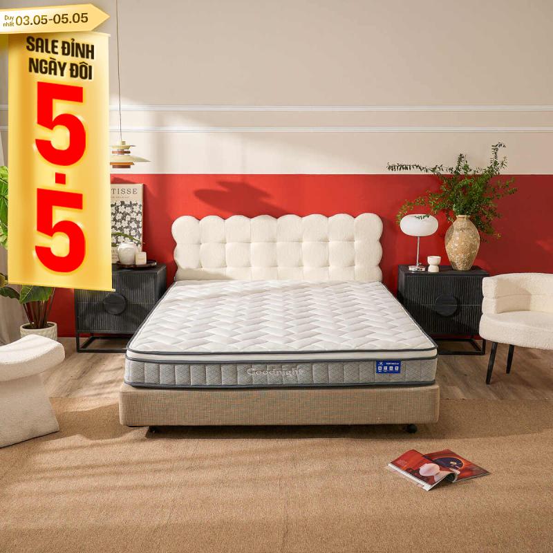 Nệm lò xo Goodnight Sleep Wave giảm tiếng ồn dày 20cm