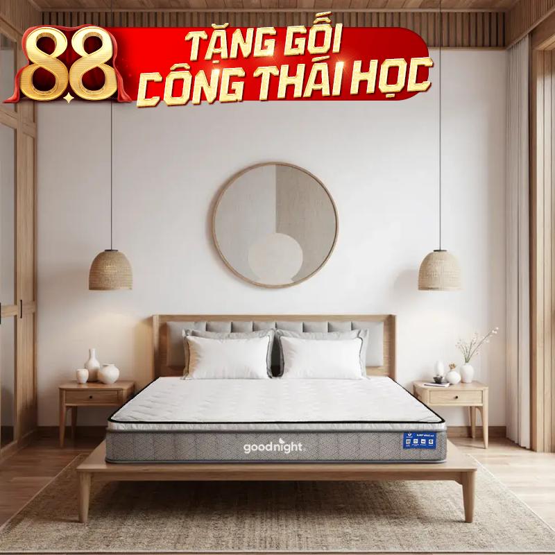Nệm lò xo Goodnight SleepWave Hybrid (Sleep Wave 4.0) giảm tiếng ồn dày 20cm