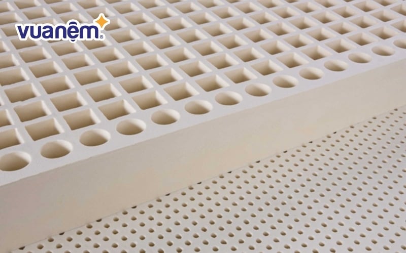 Do thiết kế nhiều lỗ nên nệm cao su sẽ "mát" hơn các dòng nệm khác