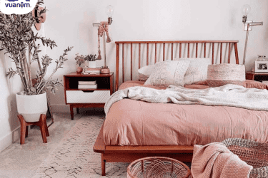 ga giường màu hồng