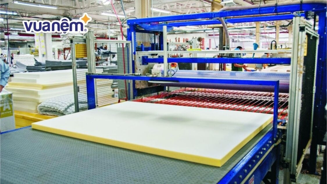 quy trình sản xuất nệm cao su