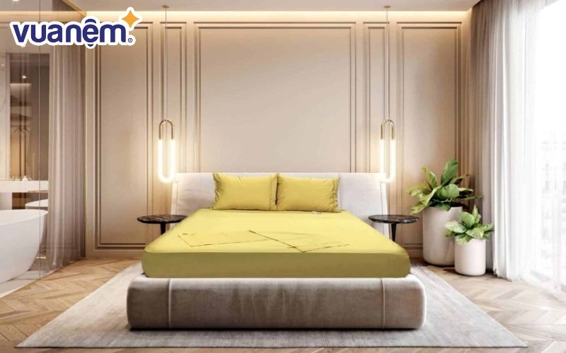 Sử dụng ga giường có chất liệu mát mẻ, thoáng khí