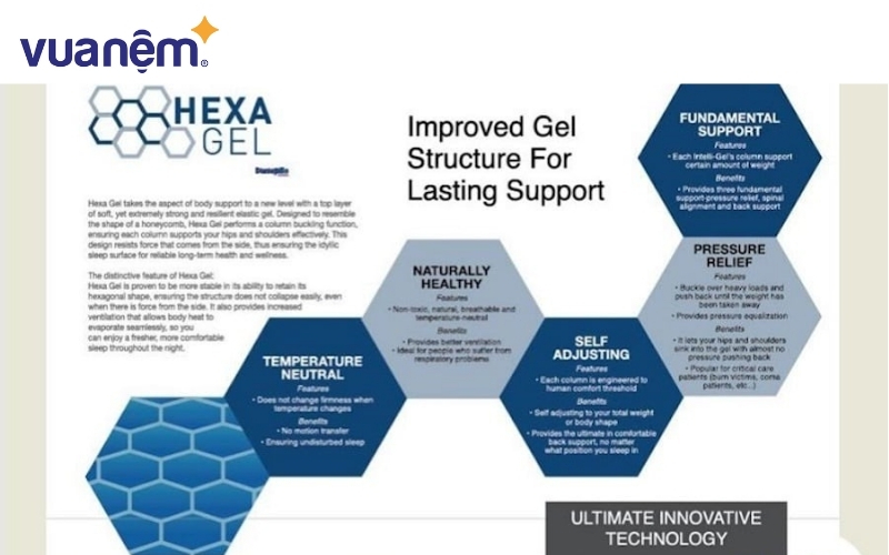 Tìm hiểu chi tiết về công nghệ Hexa gel đến từ thương hiệu Dunlopillo
