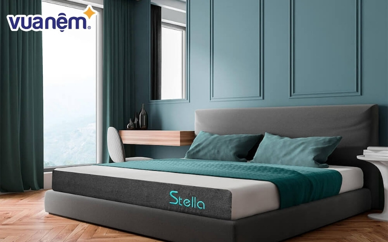 Nệm cao su foam Kim Cương Stella với thiết kế nổi bật sẽ giúp căn phòng thêm sang trọng