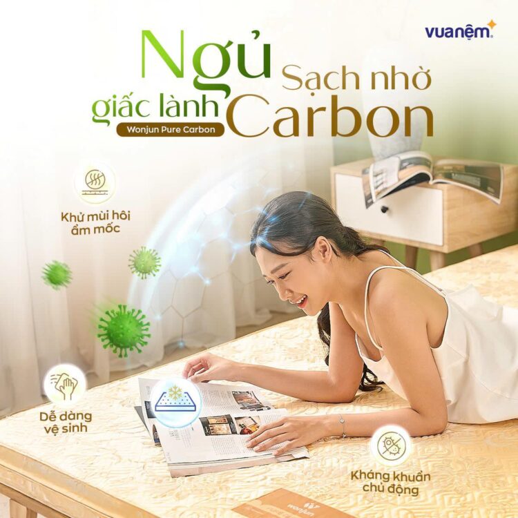Nệm Bông ép Wonjun Pure Carbon