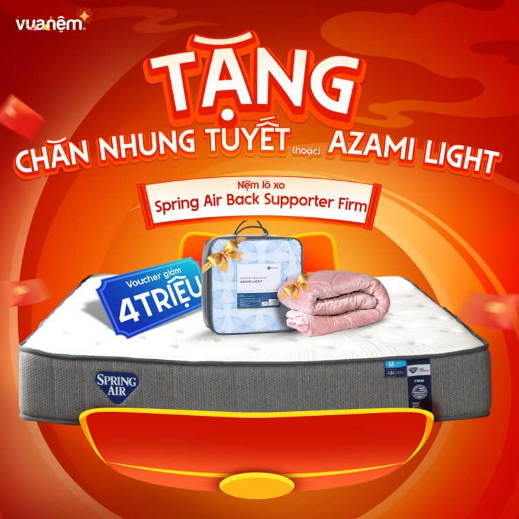 Tặng chăn khi mua nệm Spring Air Back Supporter Firm