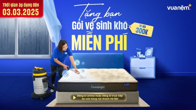 Vua Nệm tặng gói vệ sinh khô cho nệm miễn phí