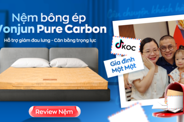 Gia Đình Mật Mật tiết lộ bí quyết giúp ba mẹ ngủ ngon với nệm Wonjun Pure Carbon