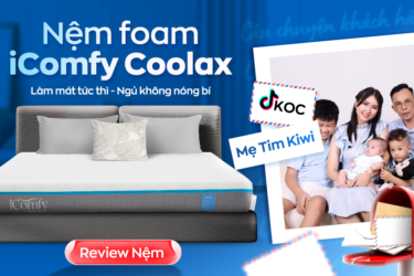TikToker Mẹ Tim Kiwi tìm ra giải pháp cho bé ngủ ngon, không lo nóng lưng với nệm iComfy Coolax