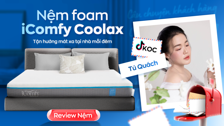 TikToker Tú Quách chia sẻ cách tận hưởng cảm giác mát xa tại nhà với nệm iComfy Coolax