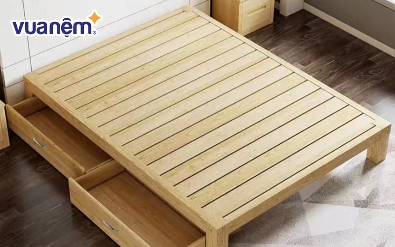 Giường gỗ pallet có ngăn kéo