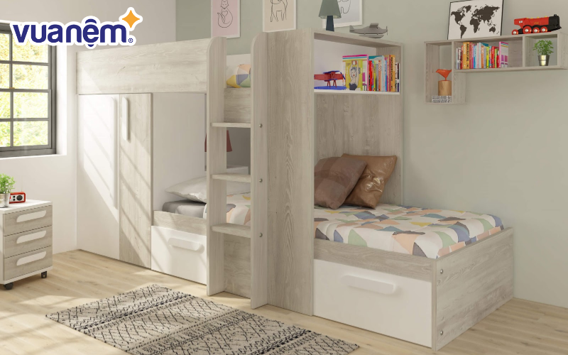 Mẫu giường tầng bằng gỗ tự nhiên số 3