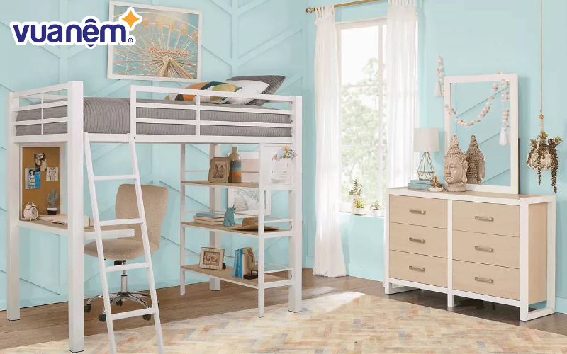 Mẫu giường tầng kết hợp bàn học số 2