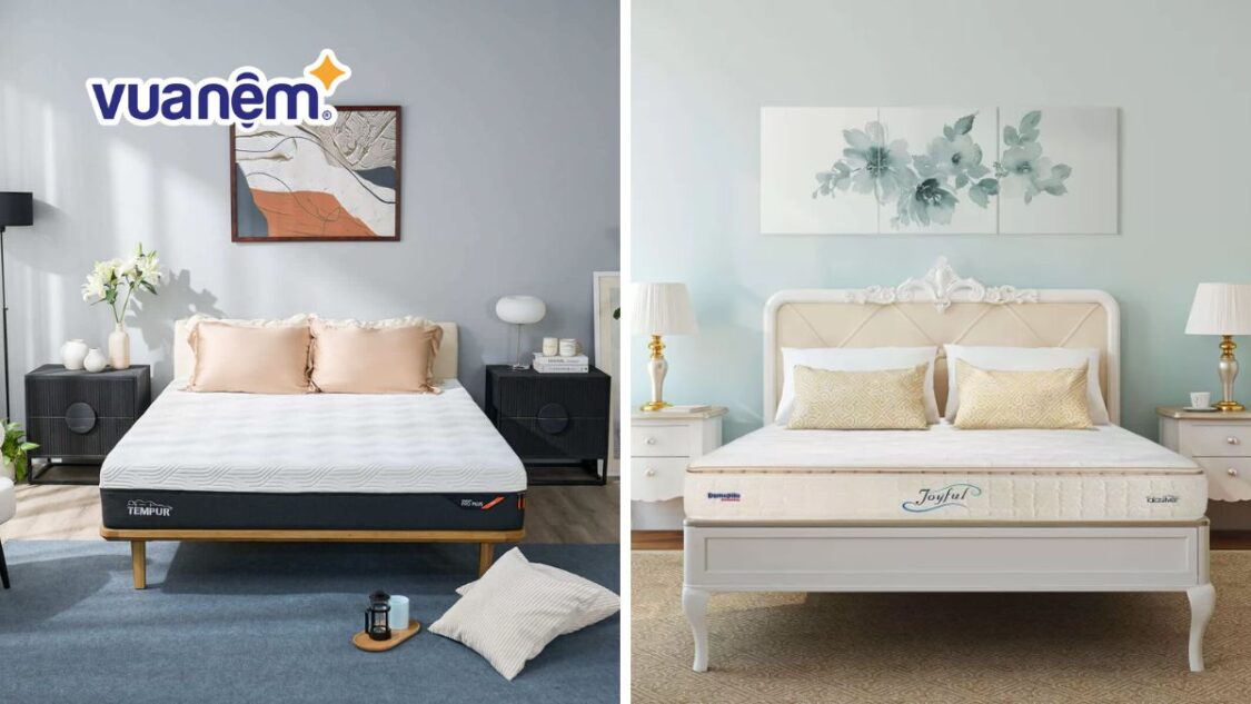 So sánh nệm Tempur và nệm Dunlopillo: Nên mua loại nào?