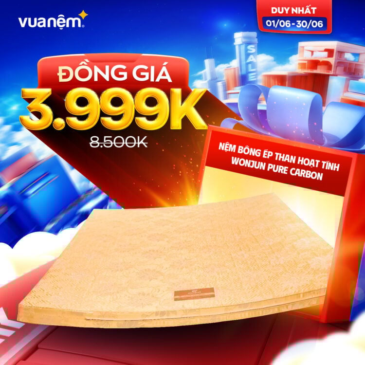 Nệm bông ép Wonjun Pure Carbon