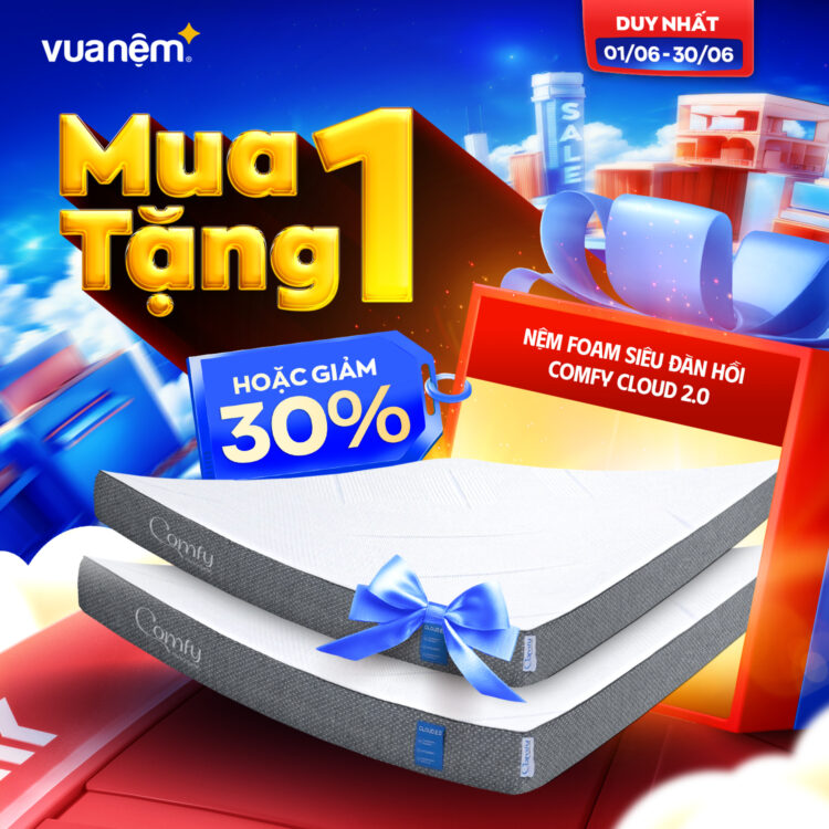 Nệm foam siêu đàn hồi Comfy Cloud 2.0