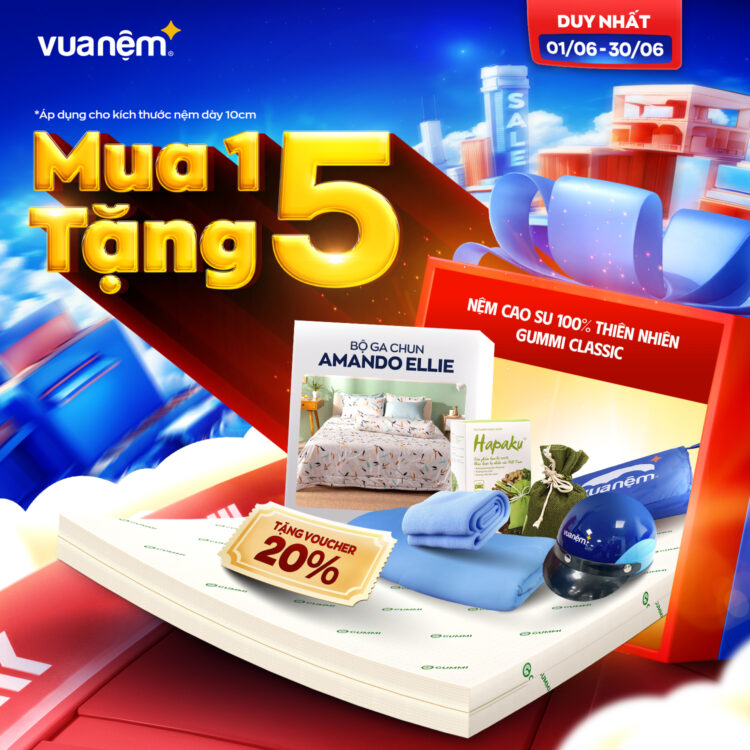 Nệm cao su 100% thiên nhiên Gummi Classic