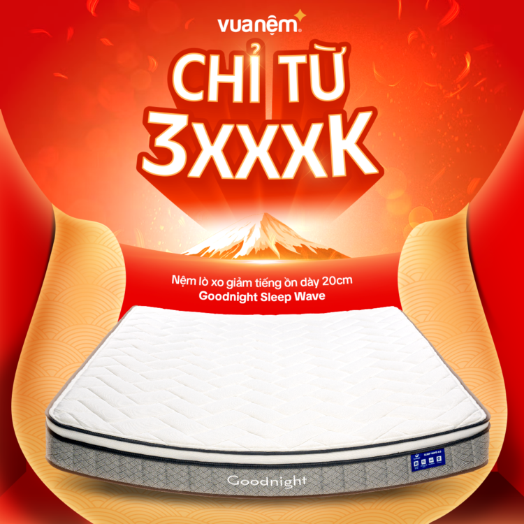 Nệm lò xo Goodnight Sleep Wave chỉ từ 3.XXXK
