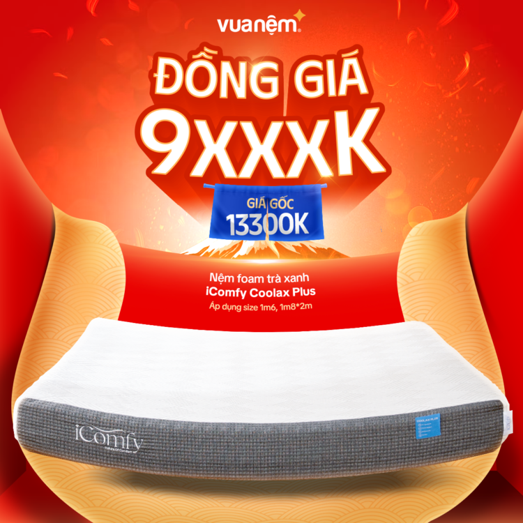 Nệm foam iComfy Coolax Plus đồng giá 9.XXXK