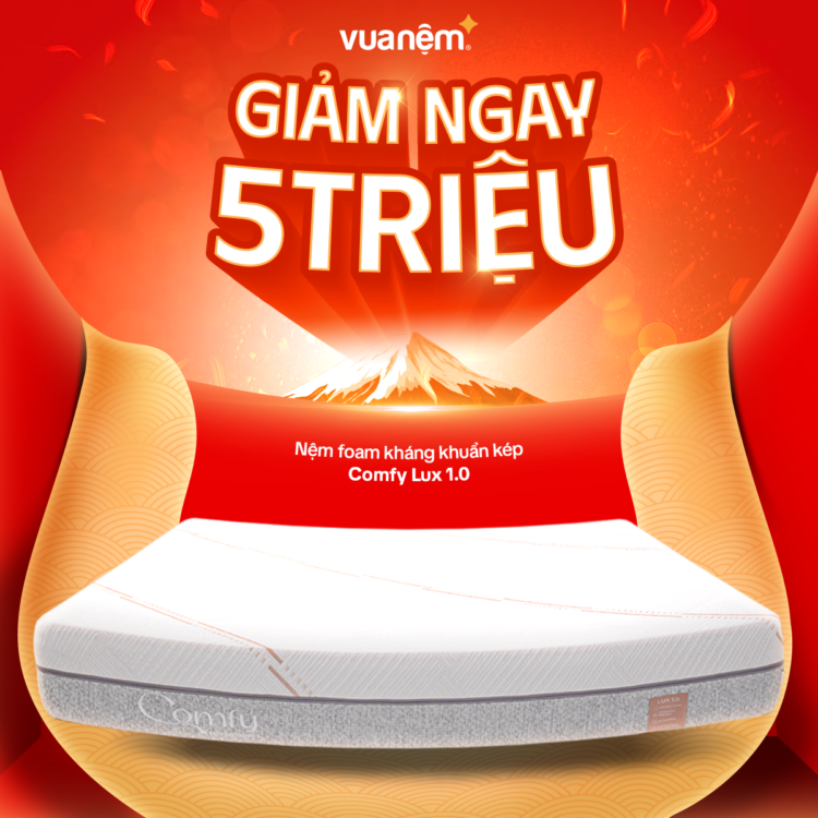 Nệm foam Comfy Lux 1.0 giảm 5 triệu đồng