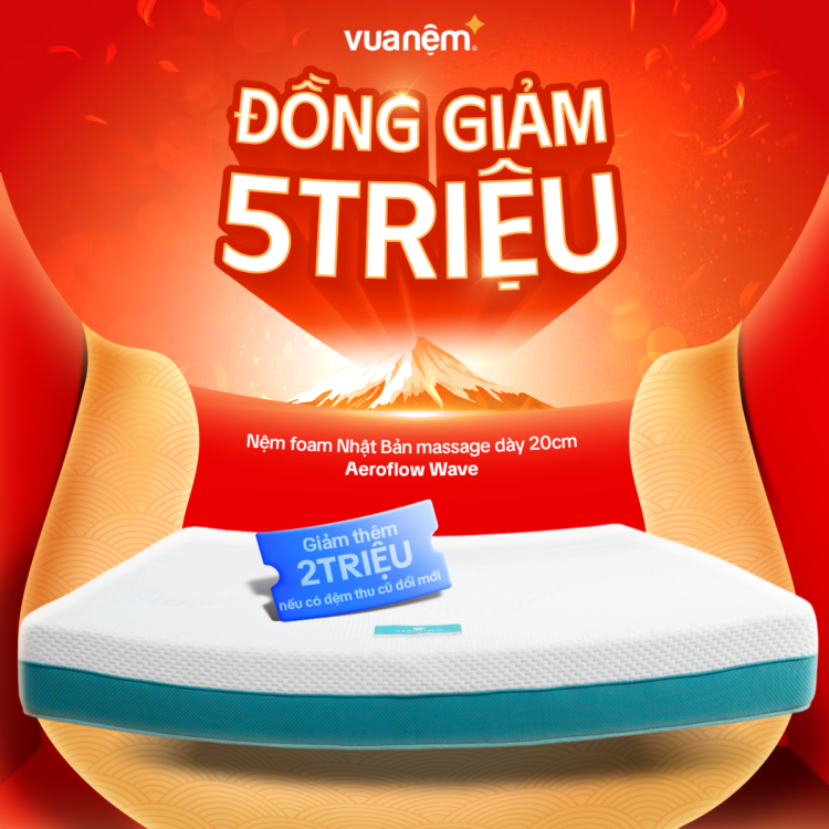 Nệm foam Aeroflow Wave massage đồng giảm 5 triệu đồng