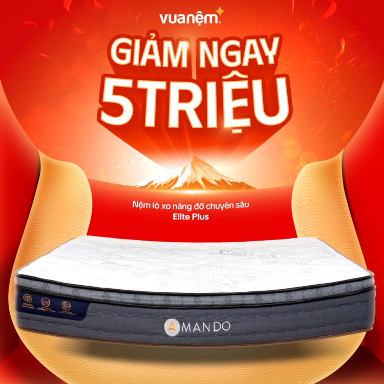Nệm Amando Elite Plus giảm 5 triệu đồng