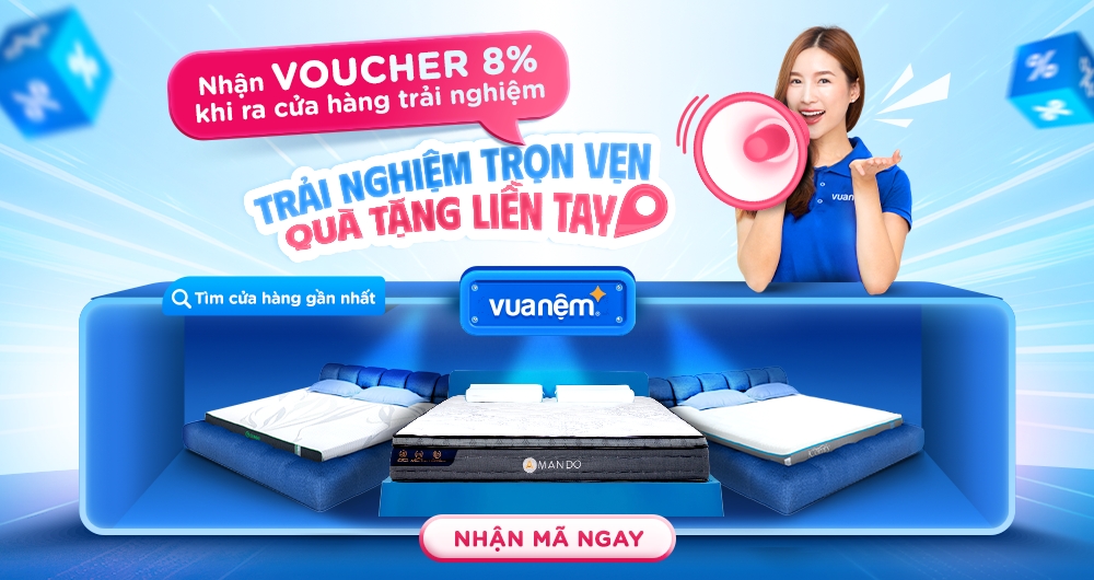 Voucher 8% khi ra cửa hàng