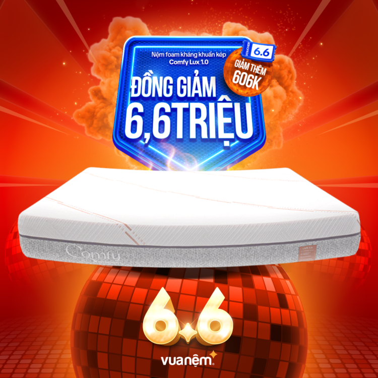 BST Nệm foam Comfy Lux ĐỒNG GIẢM 6.6 TRIỆU