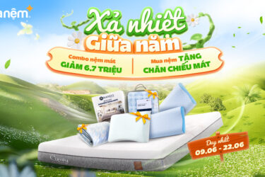 Xả nhiệt giữa năm - Mua nệm tặng chăn chiếu mát