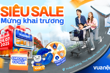 Khai trương cửa hàng Vua Nệm 74 Bạch Đằng, Thủy Nguyên - Ngập tràn ưu đãi, vòng quay may mắn