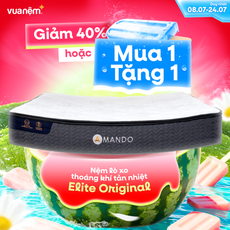 Nệm lò xo Elite Original sale 40% hoặc mua 1 tặng 1