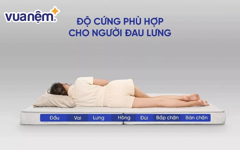 Nệm bông ép 5cm là lựa chọn tuyệt vời cho ai bị đau lưng