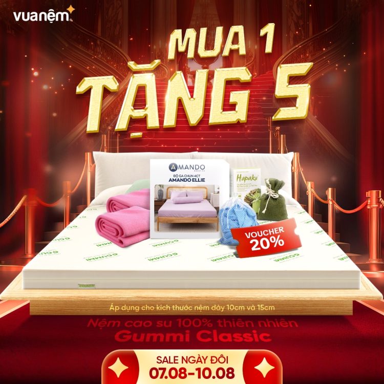 Mua 1 tặng 5 khi sắm nệm Gummi Classic