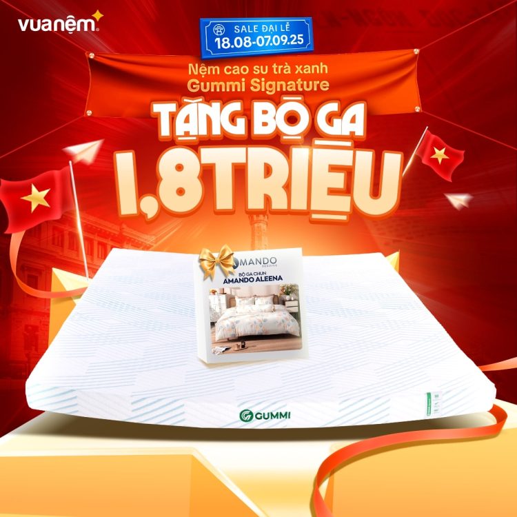 Mua Gummi Signature nhận ngày bộ chăn ga trị giá 1.8 triệu