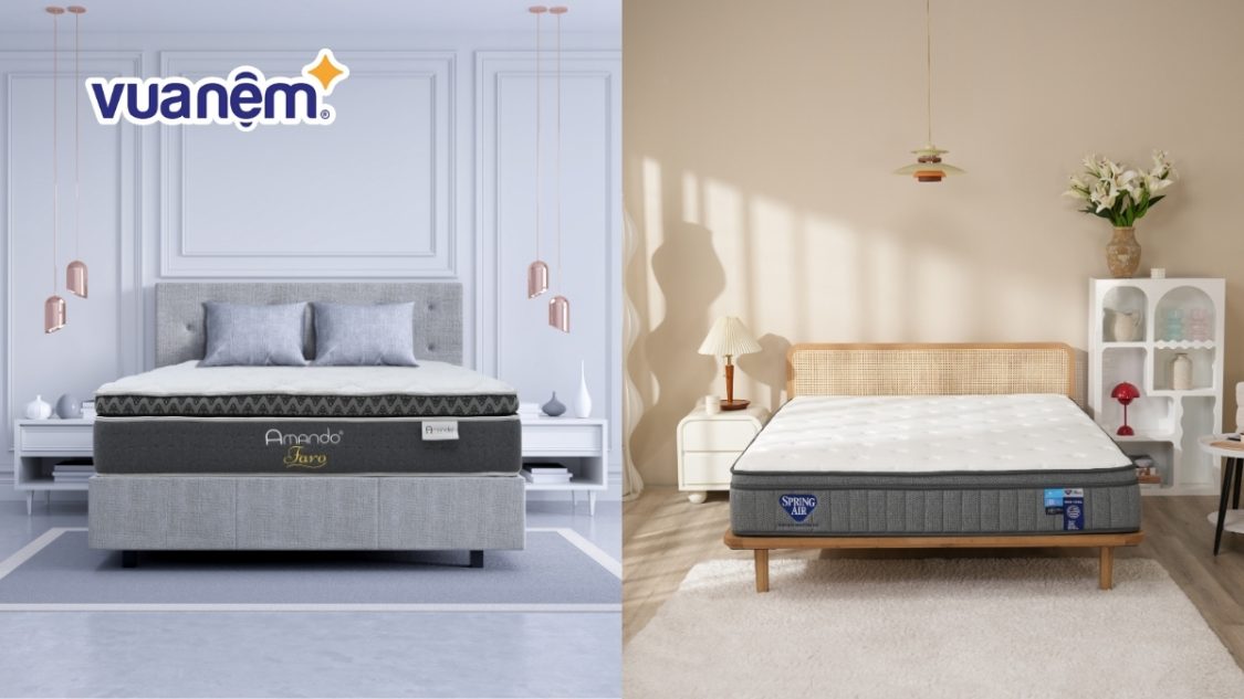 So sánh nệm Amando và nệm Spring Air: Review chi tiết