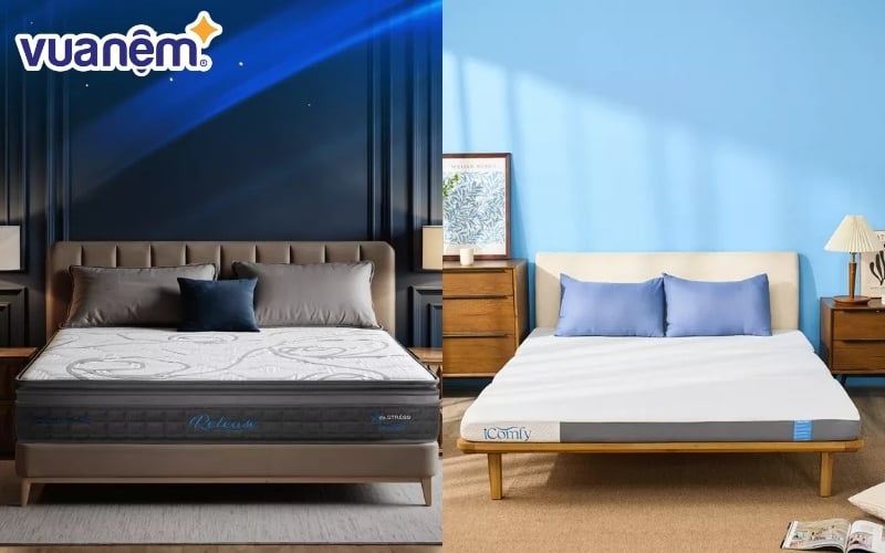 Bảng so sánh tổng quan nệm Dunlopillo và iComfy