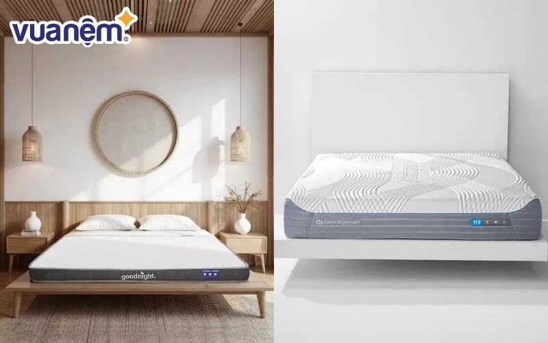 So sánh dòng nệm hybrid của Goodnight và Bedgear