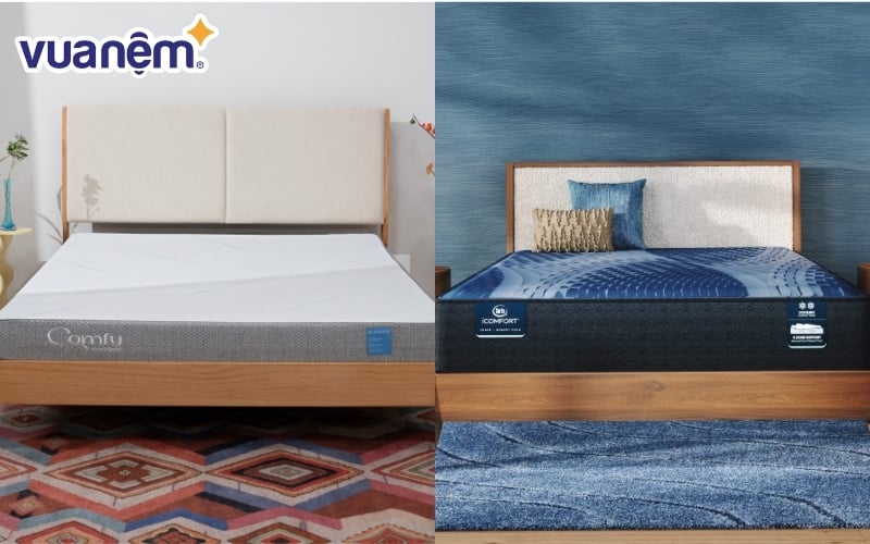 iComfy có giá thành tầm trung, trong khi Serta thuộc phân khúc cao cấp