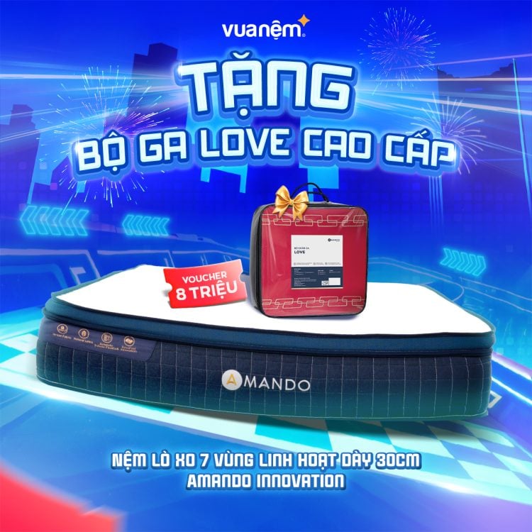 Nệm lò xo Amando Innovation 7 vùng linh hoạt