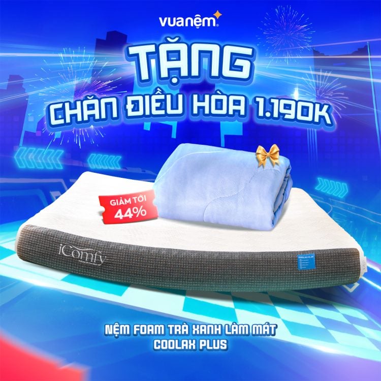 Nệm foam trà xanh làm mát Coolax Plus