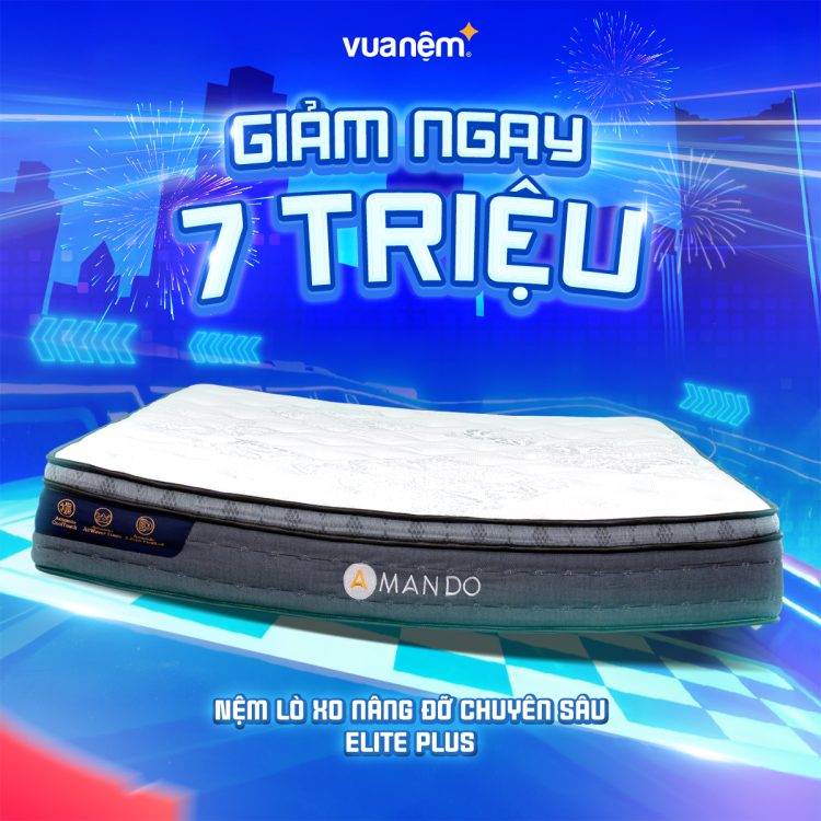 Nệm lò xo nâng đỡ chuyên sâu Amando Elite Plus