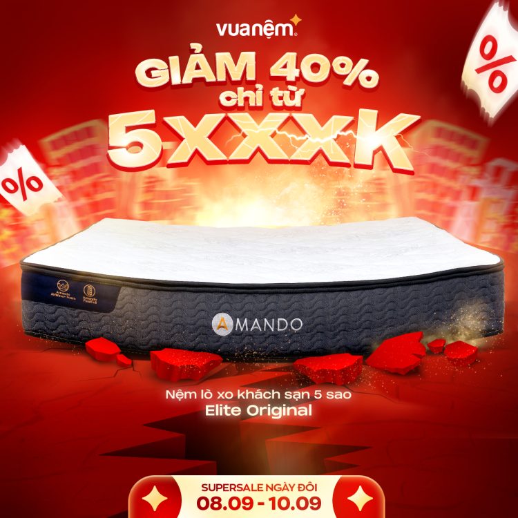 Nệm lò xo khách sạn 5 sao Amando Elite Original sale 40%