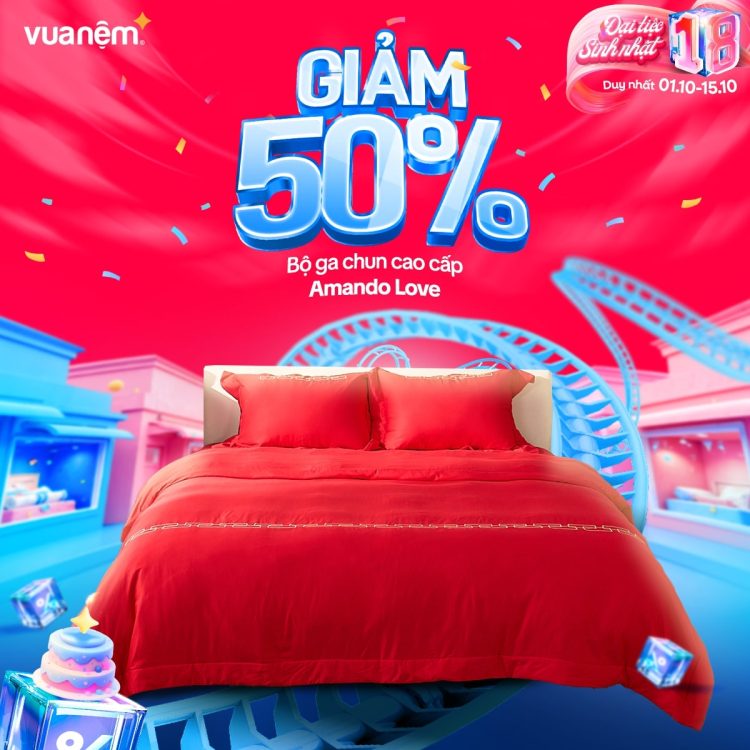 Bộ ga chun cao cấp Amando Love sale 50%