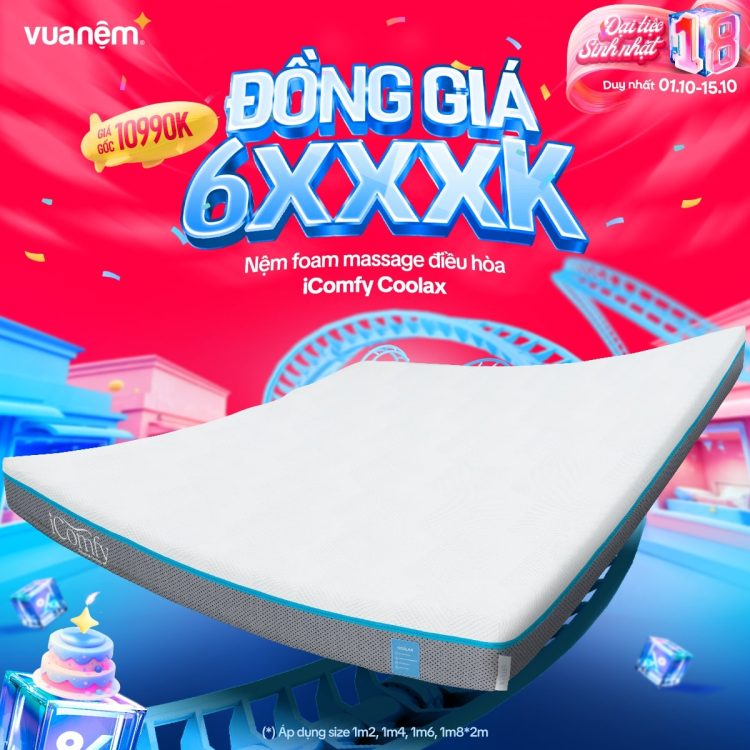 Nệm foam massage điều hòa iComfy Coolax