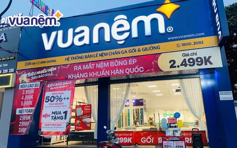 Cửa hàng Vua Nệm tại Bình Dương