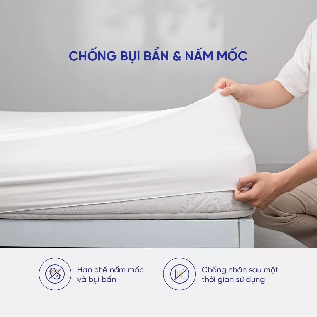Bảo vệ nệm Doona Bamboo chống bụi bẩn, thoáng khí